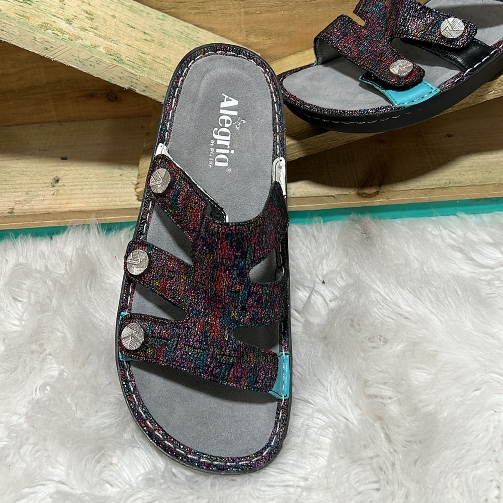 Alegria Venice Chirpy Multi Three-Strap Slide-On … - image 3